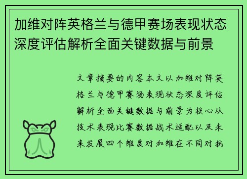 加维对阵英格兰与德甲赛场表现状态深度评估解析全面关键数据与前景